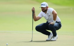 American Hayden Buckley lines up a putt on the way to the 54-hole lead in the US PGA Tour Sony Open in Hawaii