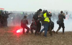 Police clashed with anti-coal demonstrators on Saturday