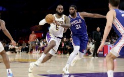LeBron James became only the second player in NBA history to pass the 38,000 point mark but his Los Angeles Lakers team lost to the Philadelphia 76ers on Sunday.