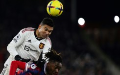 Ruled out: Manchester United midfielder Casemiro in action on Wednesday but he will be suspended for Sunday's crunch match with Arsenal