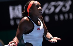 Frustrated: Coco Gauff of the US reacts during her defeat to Latvia's Jelena Ostapenko
