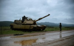 A US Army M1A2 Abrams tank is pictured during a military exercise in Bulgaria in 2021