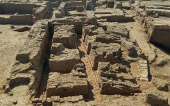 The excavation site of the Roman-era city discovered in the Egyptian city of Luxor, as seen in this photograph from the Egyptian Ministry of Antiquities