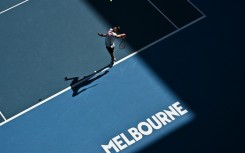 USA's Ben Shelton serves against J.J. Wolf at the Australian Open