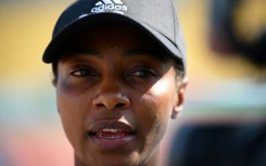 Referee Salima Mukansanga of Rwanda attends a media day event at the Qatar Sports Club Stadium in Doha on November 18, 2022, ahead of the World Cup