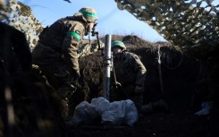 Ukrainian servicemen at a position not far from Bakhmut in the Donetsk region last week