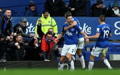 James Tarkowski (centre)scored the winner as Everton beat Arsenal 1-0