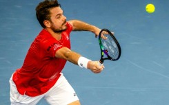 Stan the man: Stan Wawrinka took Switzerland to the Davis Cup next stage on Saturday 