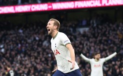 Harry Kane (left) became Tottenham's all-time leading scorer with his 267th goal for the club against Manchester City
