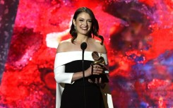 'Assassin's Creed' composer Stephanie Economou accepts the Grammy for Best Score Soundtrack for Video Games and Other Interactive Media -- the first time the award has been handed out 