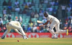India's captain Rohit Sharma plays a shot during the second day of the first Test