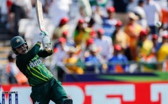 Pakistan's Ayesha Naseem let's fly on her way to a brisk 43 against India