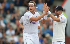 Reunited: England's pace attack of Stuart Broad (left) and James Anderson