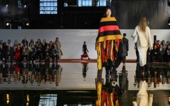 Models present designs by Gabriela Hearst during New York Fashion Week on February 14, 2023