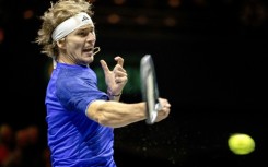 Down and out: Germany's Alexander Zverev