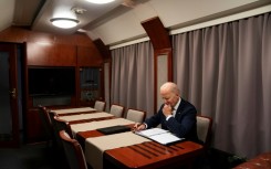 US President Joe Biden took a train overnight from the Polish border into Kyiv, making his first visit to Ukraine since Russia invaded almost one year ago