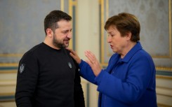 International Monetary Fund Managing Director Kristalina Georgieva met with Ukrainian President Volodymyr Zelensky during her visit to Kyiv