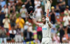 New Zealand's Kane Williamson celebrates his century
