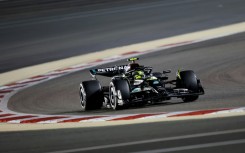 Uphill task:  Lewis Hamilton on the way to fifth at the Bahrain Grand Prix