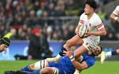 France lock Paul Willemse tackles England fly-half Marcus Smith in Saturday's rout at Twickenham