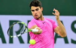 Short night: Spain's Carlos Alcaraz on the way to a fourth-round victory against Britain's Jack Draper, who retired injured in the second set at Indian Wells