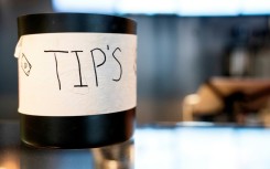 A tip jar on a countertop seems kind of quaint these days at US businesses 