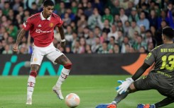 Marcus Rashford (L) scored the only goal in Manchester United's 1-0 win at Real Betis on Thursday
