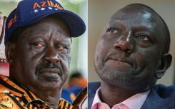 Kenyan opposition leader Raila Odinga (left) says President William Ruto's August election victory was fraudulent 