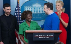 The cast of 'Ted Lasso' came to the White House to discuss mental health with US President Joe Biden