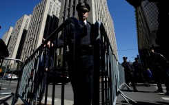 New York police have set up barricades near the Manhattan District Attorney's office in New York ahead of the expected indictment of Donald Trump