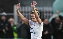 Bowing out - England captain Sarah Hunter waves to fans as she leaves the field in her last match before retirement, a women's Six Nations international against Scotland in Newcastle