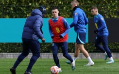 England midfielder Phil Foden (2L) had his appendix removed on Sunday 
