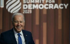 US President Joe Biden speaks during the Summit for Democracy 