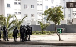 The police were deployed in numbers around Dakar university to deal with the students