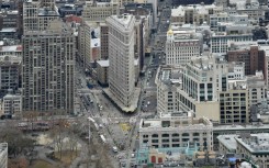 The iconic Flatiron building in Manhattan, seen in this aerial photo taken in November 2018