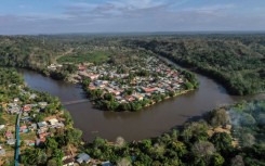 Thick jungle in the Darien Gap makes passage on foot difficult between Colombia and the town of Yaviza in Panama, seen in this aerial photo 