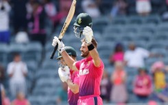 Hundred up: South Africa's Aiden Markram celebrates after scoring his century 