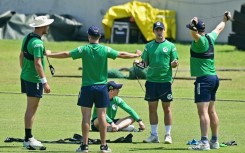 Ireland cricket players train ahead their Test match against Bangladesh in Dhaka