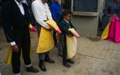 Cesar Paredes, 9, is learning the tricks of the bullfighting trade at a special school in Venezuela 
