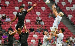 New Zealand raced to a 12-point lead in the final, with tries by Dylan Collier (top left) and Moses Leo