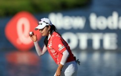 Sung Yu-Jin of South Korea reacts after a third round at the Lotte Championship in Hawaii that left her one shot clear of the field