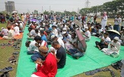 Police said more than 500 worshippers congregated on the Aftabnagar playing ground