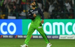 Royal Challengers Bangalore's Virat Kohli celebrates his team's win over Rajasthan Royals at the M Chinnaswamy Stadium in Bengaluru on April 23, 2023