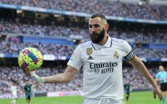 Real Madrid's French forward Karim Benzema hit a hat-trick as his side cruised to victory over Almeria