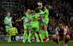 Wolfsburg celebrate reaching the Women's Champions League final