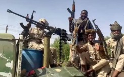 RSF fighters in the East Nile district of greater Khartoum, in an image grab taken from video footage released by the Sudanese paramilitary Rapid Support Forces 