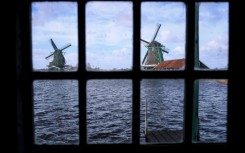 The famous mill stands in picturesque Zaanse Schans north of Amsterdam