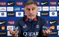 Paris Saint-Germain coach Christophe Galtier speaks to reporters on Friday