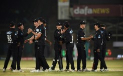 Sweep avoided: New Zealand celebrate their 47-run win over Pakistan