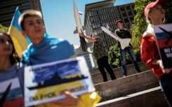 Protestors in Cape Town demonstrated in February against South Africa's joint drills with Russia and China